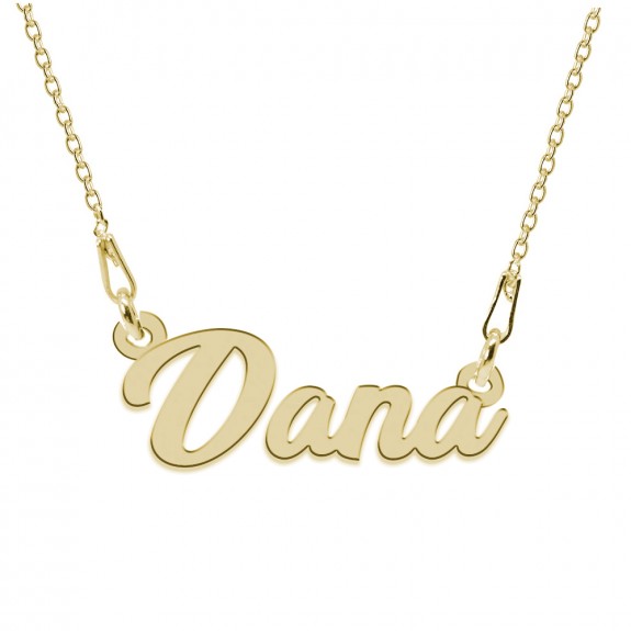 Colier Argint Placat cu Aur 24 karate, Nume Dana, 45 cm