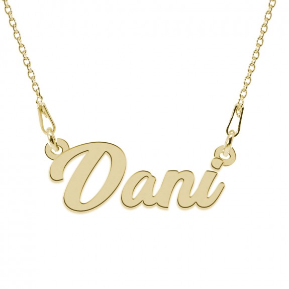 Colier Argint Placat cu Aur 24 karate, Nume Dani, 45 cm