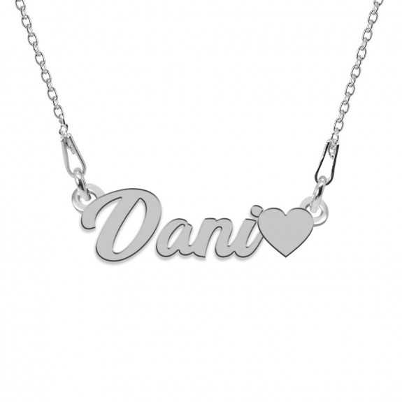 Colier Argint, Inimioara, Nume Dani , 45 cm