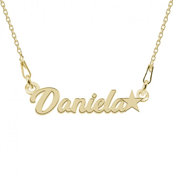 Colier Argint Placat cu Aur 24 karate, Steluta, Nume Daniela, 45 cm Colier Argint Placat cu Aur 24 karate, Steluta, Nume Daniela, 45 cm