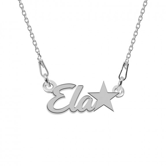 Colier Argint, Steluta, Nume Ela , 45 cm Colier Argint, Steluta, Nume Ela , 45 cm