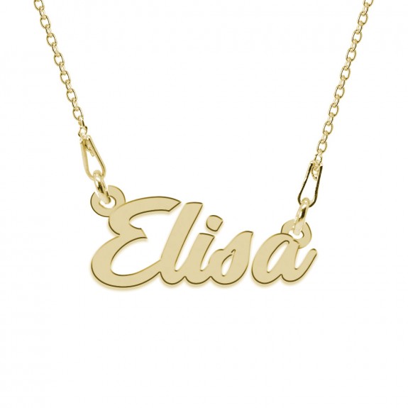 Colier Argint Placat cu Aur 24 karate, Nume Elisa, 45 cm