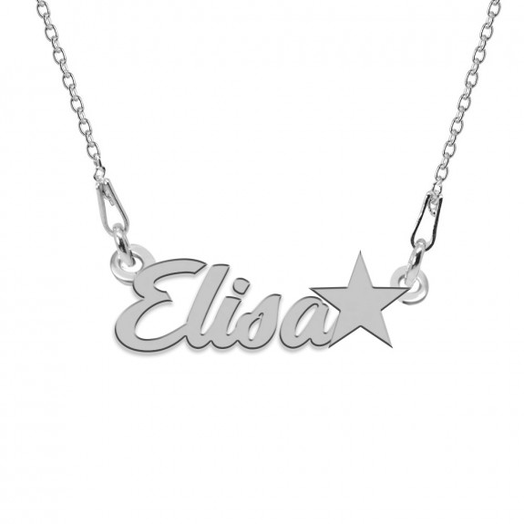 Colier Argint, Steluta, Nume Elisa , 45 cm