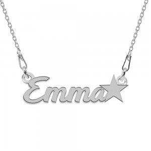 Colier Argint, Steluta, Nume Emma , 45 cm
