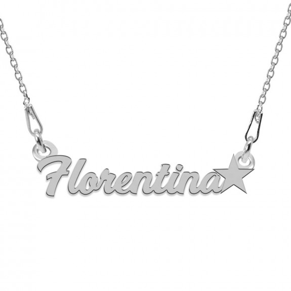 Colier Argint, Steluta, Nume Florentina , 45 cm
