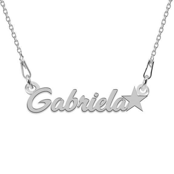 Colier Argint, Steluta, Nume Gabriela , 45 cm