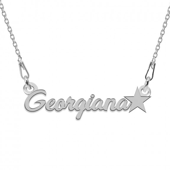 Colier Argint, Steluta, Nume Georgiana , 45 cm