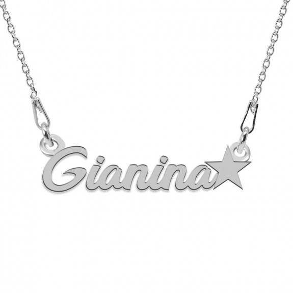 Colier Argint, Steluta, Nume Gianina , 45 cm