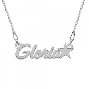 Colier Argint, Steluta, Nume Gloria , 45 cm