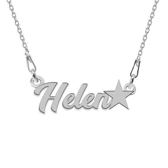 Colier Argint, Steluta, Nume Helen , 45 cm