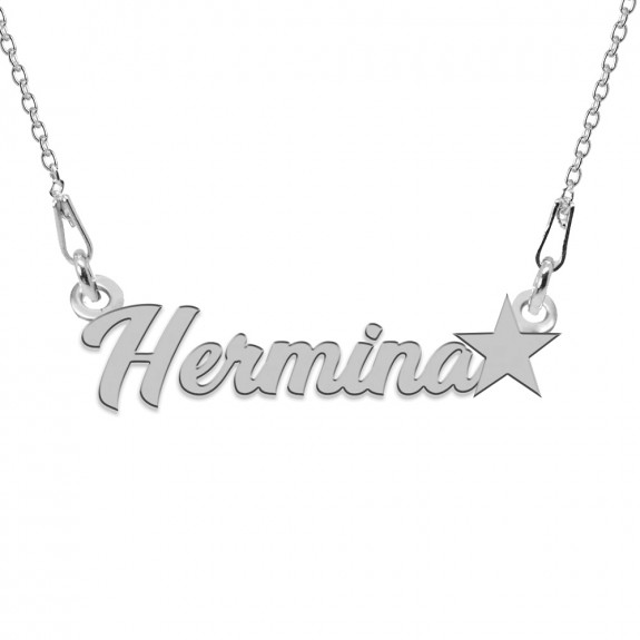 Colier Argint, Steluta, Nume Hermina , 45 cm