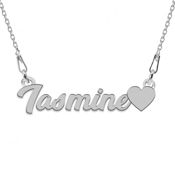 Colier Argint, Inimioara, Nume Iasmine , 45 cm