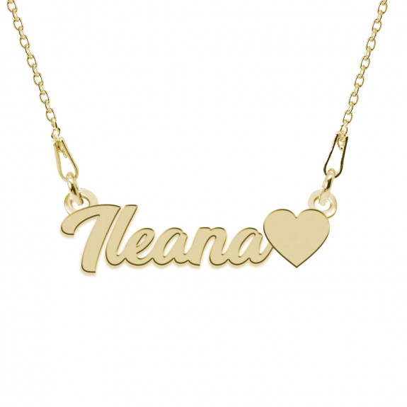 Colier Argint, Inimioara, Nume Florina , 45 cm