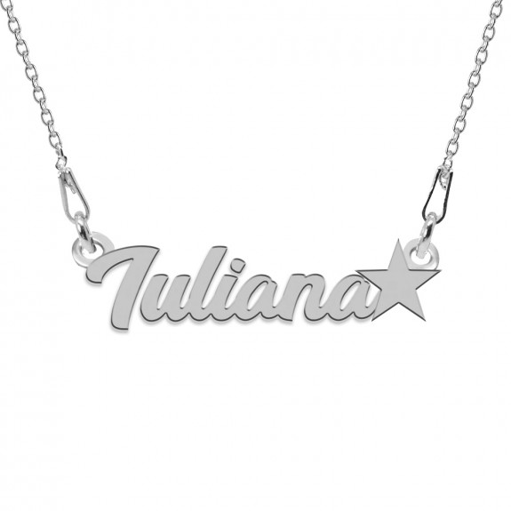 Colier Argint, Steluta, Nume Iuliana , 45 cm
