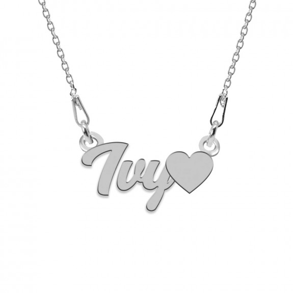 Colier Argint, Inimioara, Nume Ivy , 45 cm