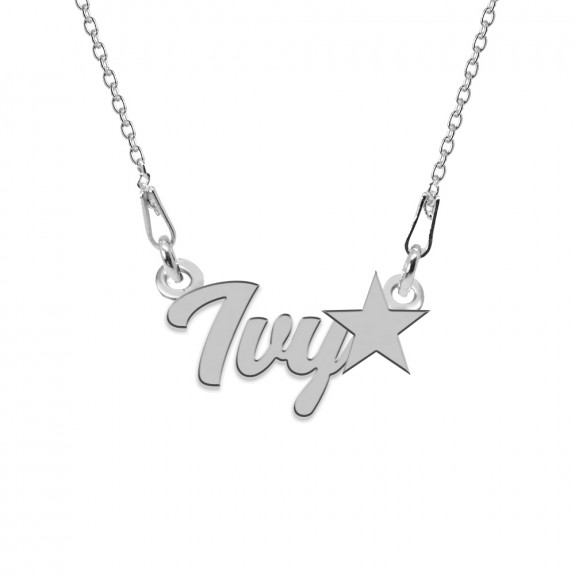 Colier Argint, Steluta, Nume Ivy , 45 cm
