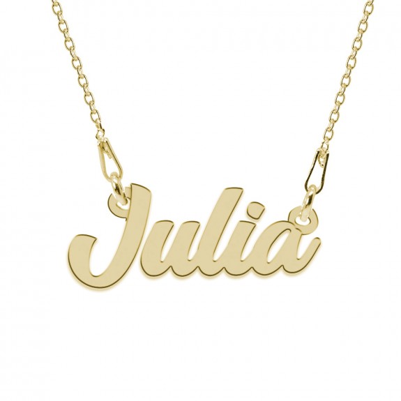 Colier Argint Placat cu Aur 24 karate, Nume Julia, 45 cm