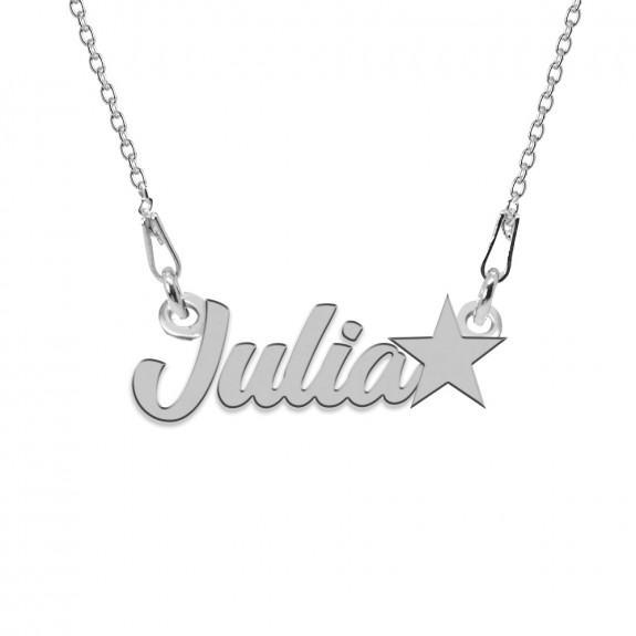 Colier Argint, Steluta, Nume Julia , 45 cm