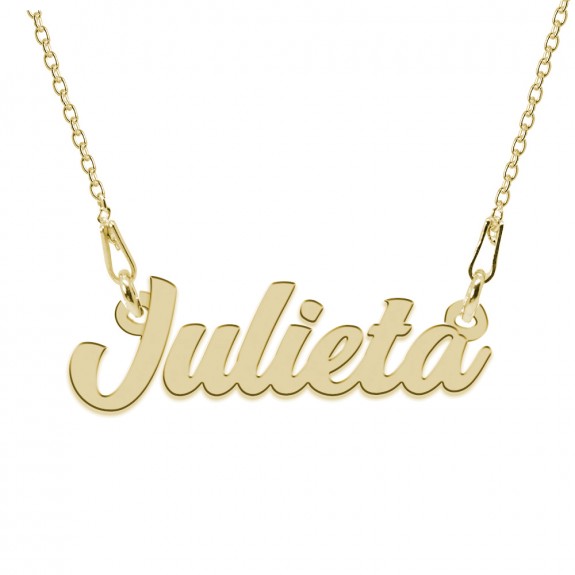 Colier Argint Placat cu Aur 24 karate, Nume Julieta, 45 cm