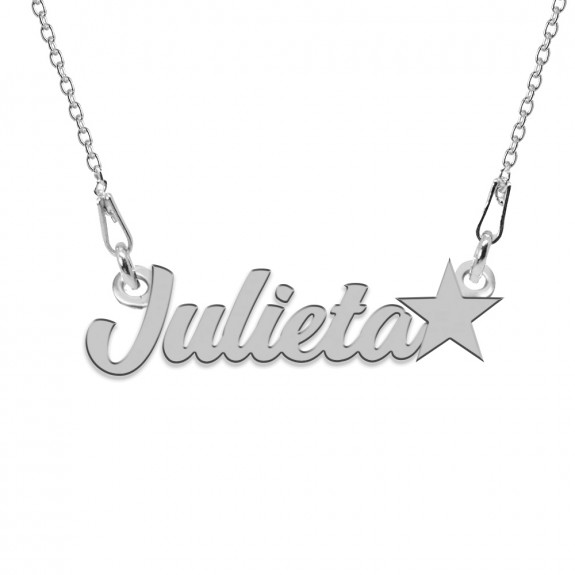 Colier Argint, Steluta, Nume Julieta , 45 cm
