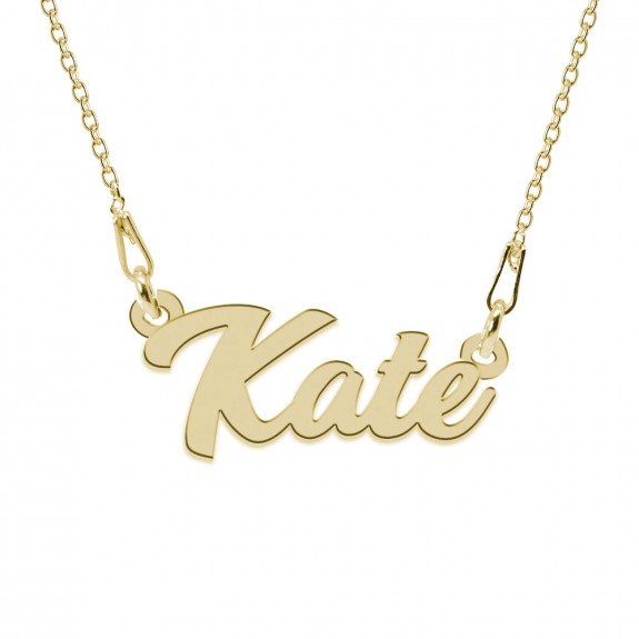 Colier Argint Placat cu Aur 24 karate, Nume Kate, 45 cm