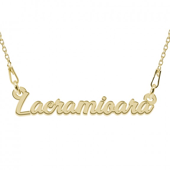 Colier Argint Placat cu Aur 24 karate, Nume Lacramioara, 45 cm