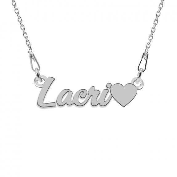 Colier Argint, Inimioara, Nume Lacri , 45 cm