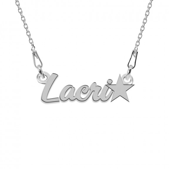 Colier Argint, Steluta, Nume Lacri , 45 cm