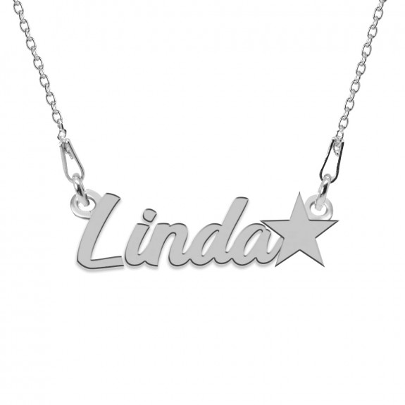 Colier Argint, Steluta, Nume Linda , 45 cm