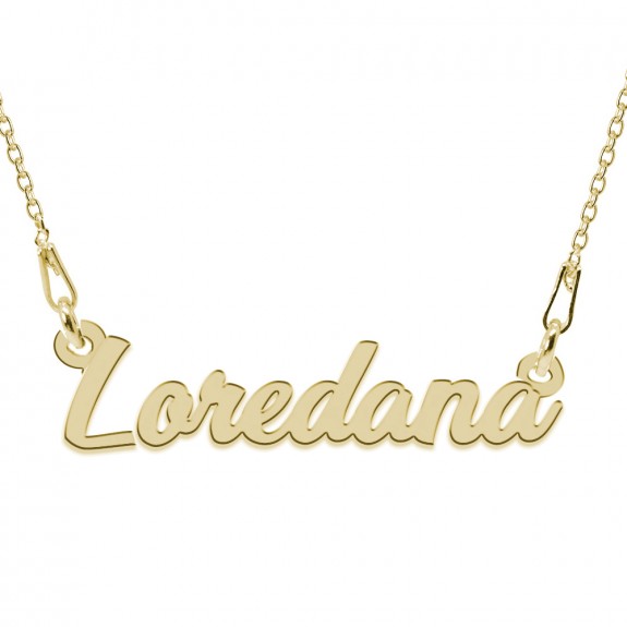 Colier Argint Placat cu Aur 24 karate, Nume Loredana, 45 cm