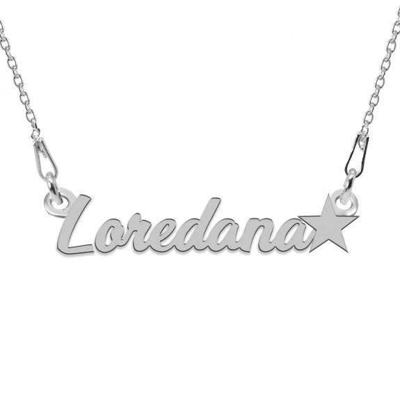 Colier Argint, Steluta, Nume Loredana , 45 cm