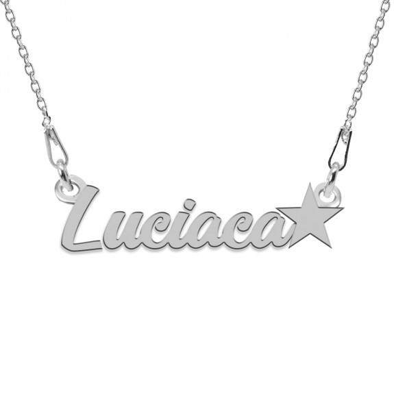 Colier Argint, Steluta, Nume Lucica , 45 cm