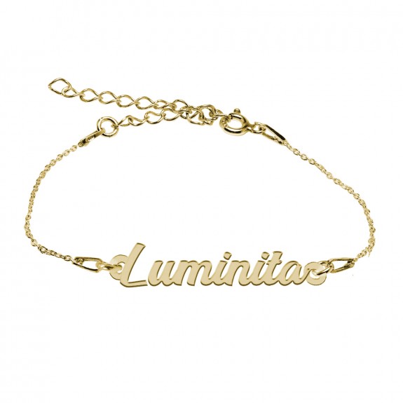 Bratara Argint Placata cu Aur 24 karate, Nume Luminita, 15 + 3 cm