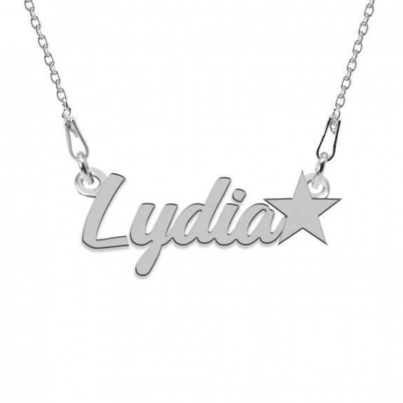 Colier Argint, Steluta, Nume Lydia , 45 cm