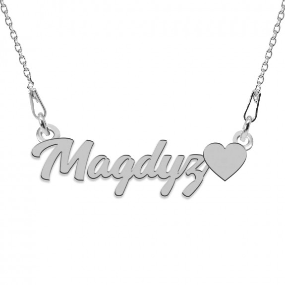 Colier Argint, Inimioara, Nume Magdyz , 45 cm