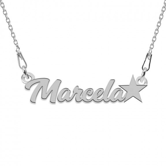 Colier Argint, Steluta, Nume Marcela , 45 cm