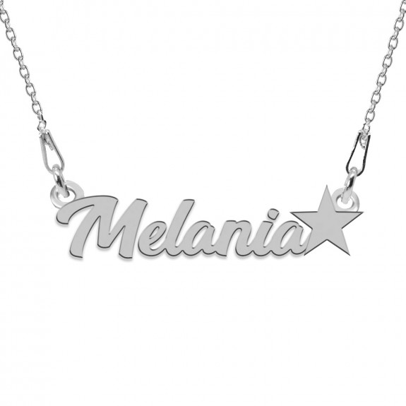 Colier Argint, Steluta, Nume Melania , 45 cm