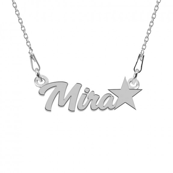 Colier Argint, Steluta, Nume Mira , 45 cm