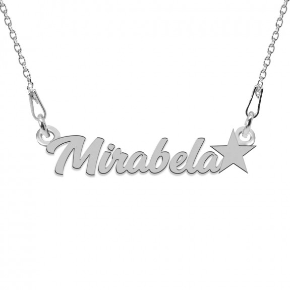 Colier Argint, Steluta, Nume Mirabela , 45 cm