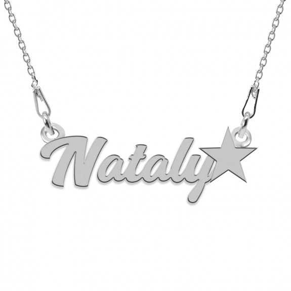 Colier Argint, Steluta, Nume Nataly , 45 cm