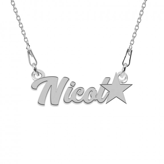 Colier Argint, Steluta, Nume Nicol , 45 cm Colier Argint, Steluta, Nume Nicol , 45 cm