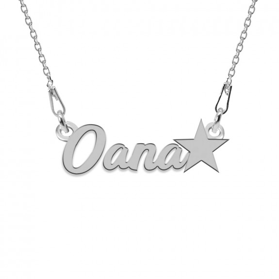 Colier Argint, Steluta, Nume Oana , 45 cm
