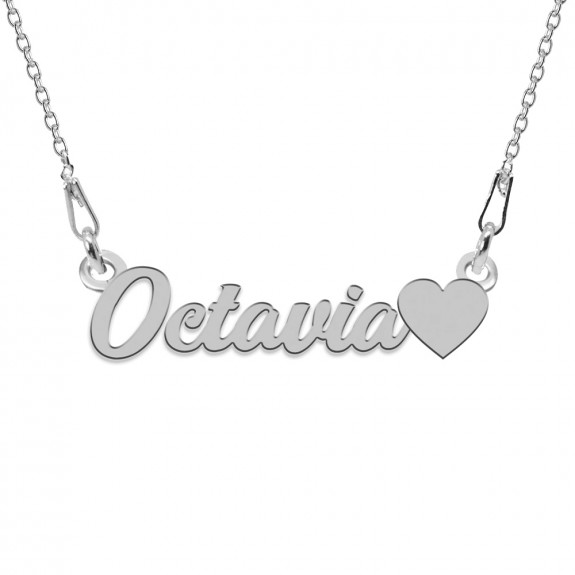 Colier Argint, Inimioara, Nume Octavia , 45 cm Colier Argint, Inimioara, Nume Octavia , 45 cm