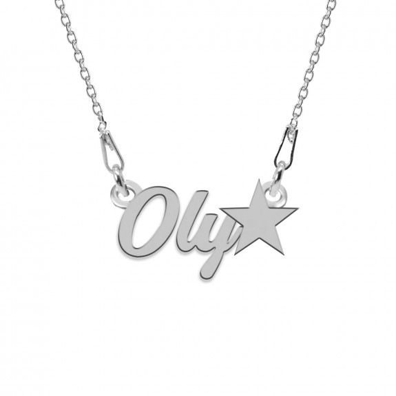 Colier Argint, Steluta, Nume Oly , 45 cm Colier Argint, Steluta, Nume Oly , 45 cm