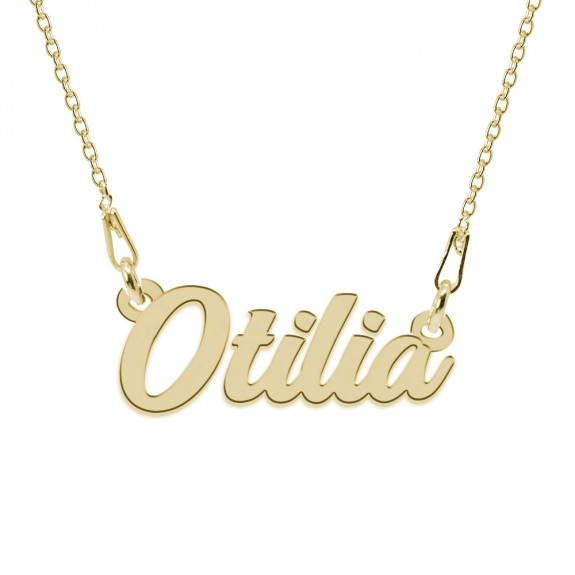 Colier Argint Placat cu Aur 24 karate, Nume Otilia, 45 cm