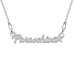 Colier Argint, Steluta, Nume Paraschiva , 45 cm