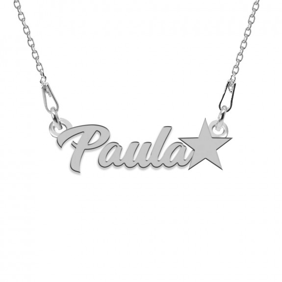 Colier Argint, Steluta, Nume Paula , 45 cm