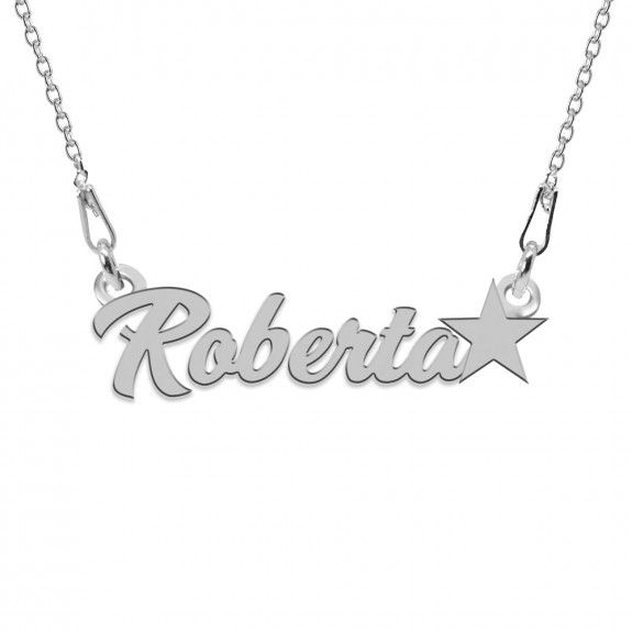 Colier Argint, Steluta, Nume Roberta , 45 cm