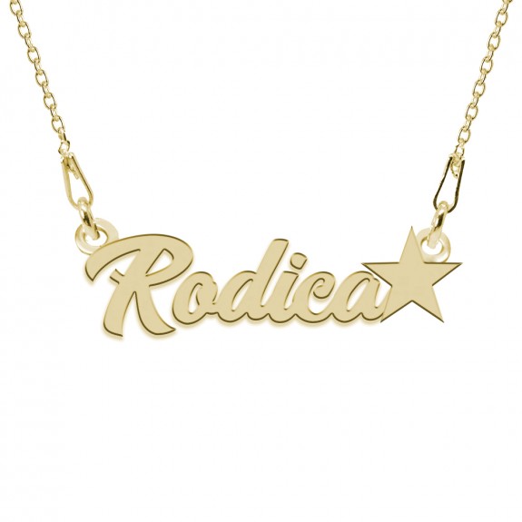 Colier Argint Placat cu Aur 24 karate, Steluta, Nume Rodica, 45 cm Colier Argint Placat cu Aur 24 karate, Steluta, Nume Rodica, 45 cm