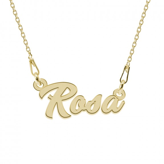 Colier Argint Placat cu Aur 24 karate, Nume Rosa, 45 cm